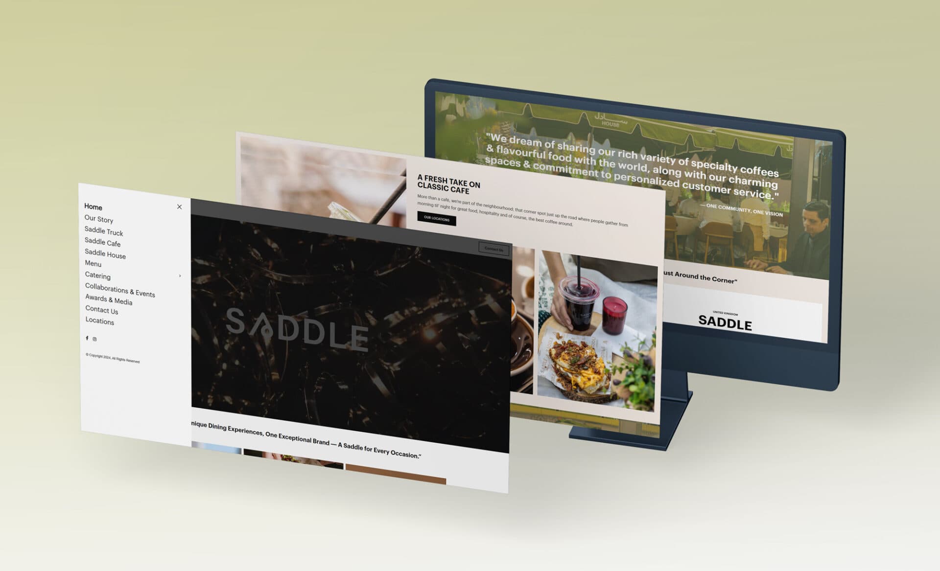 Saddle Cafe Website Development - portfolio project cover