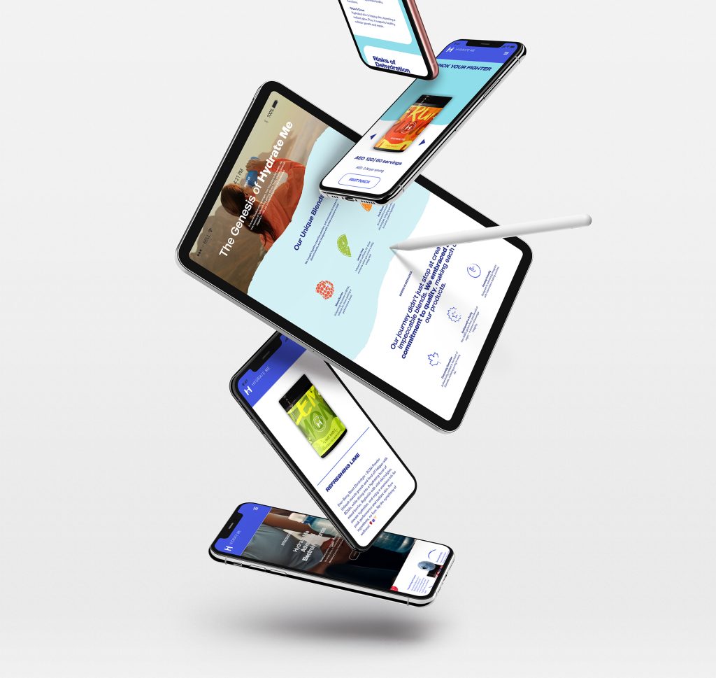 hydrate me website mobile view