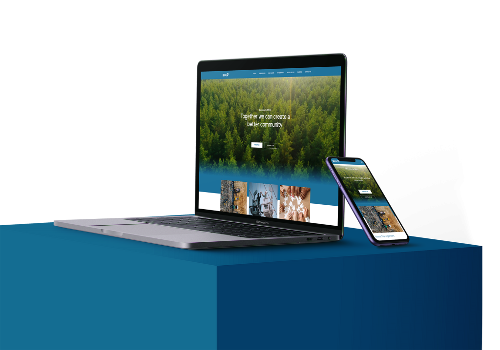 Solv website laptop and mobile view