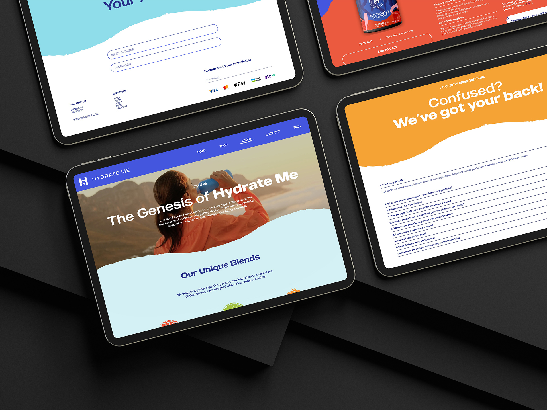 hydrate me website mobile view