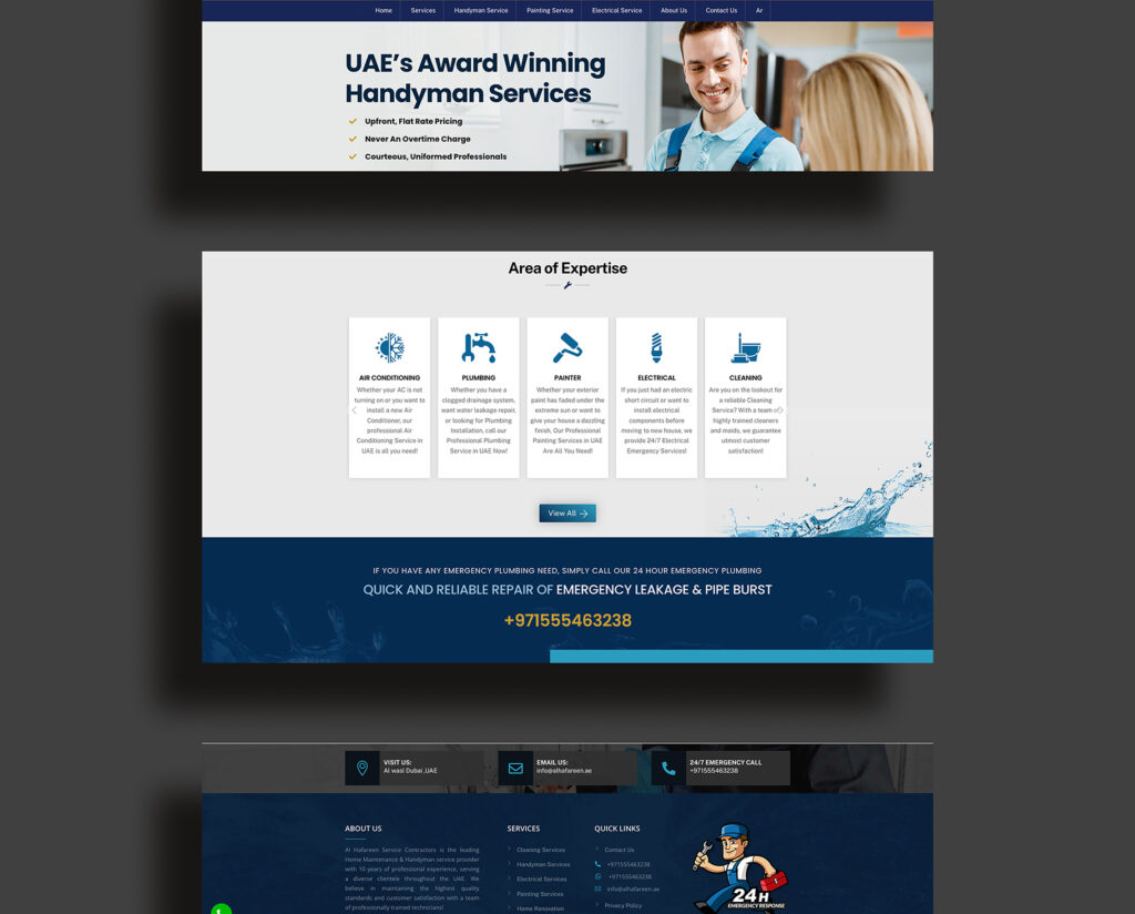 Al Hafareen contractor website design and development