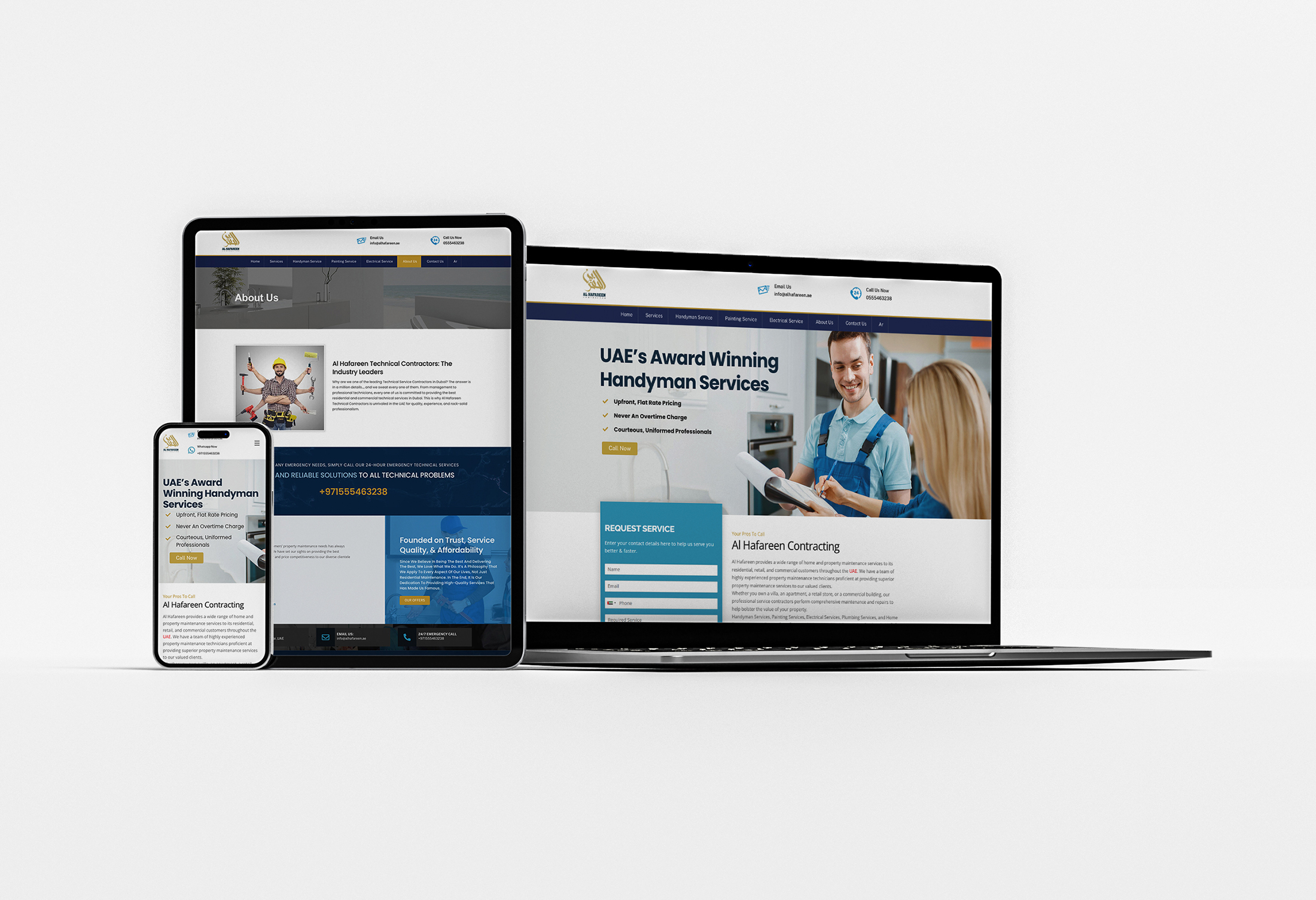 Al Hafareen contractor website design and development