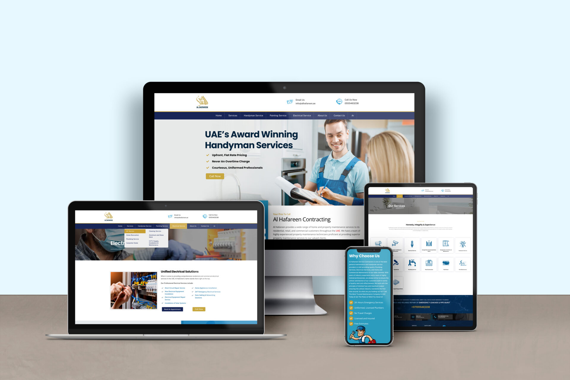 Al Hafareen contractor web view devices