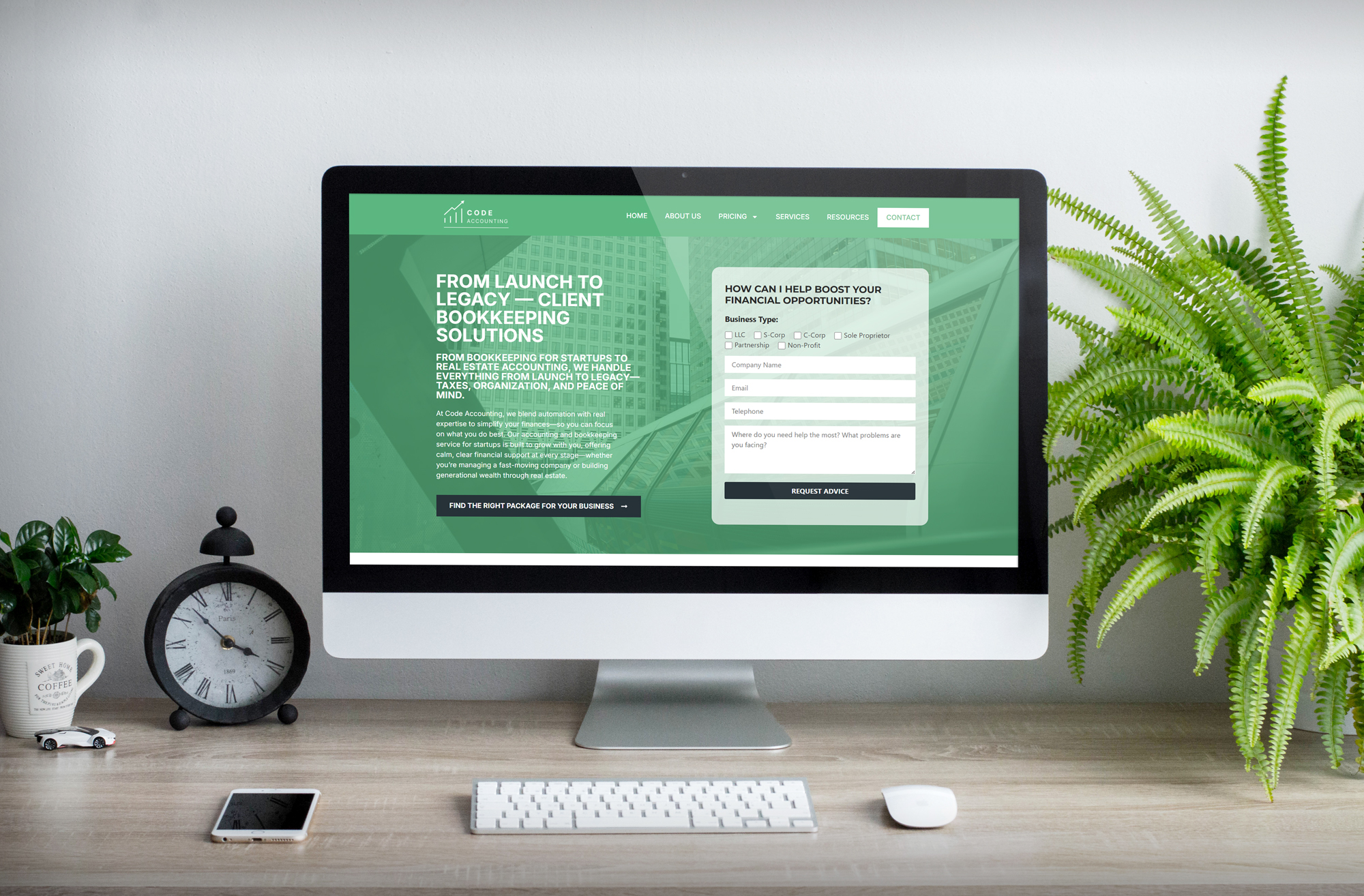 Code Accounting - website design and development