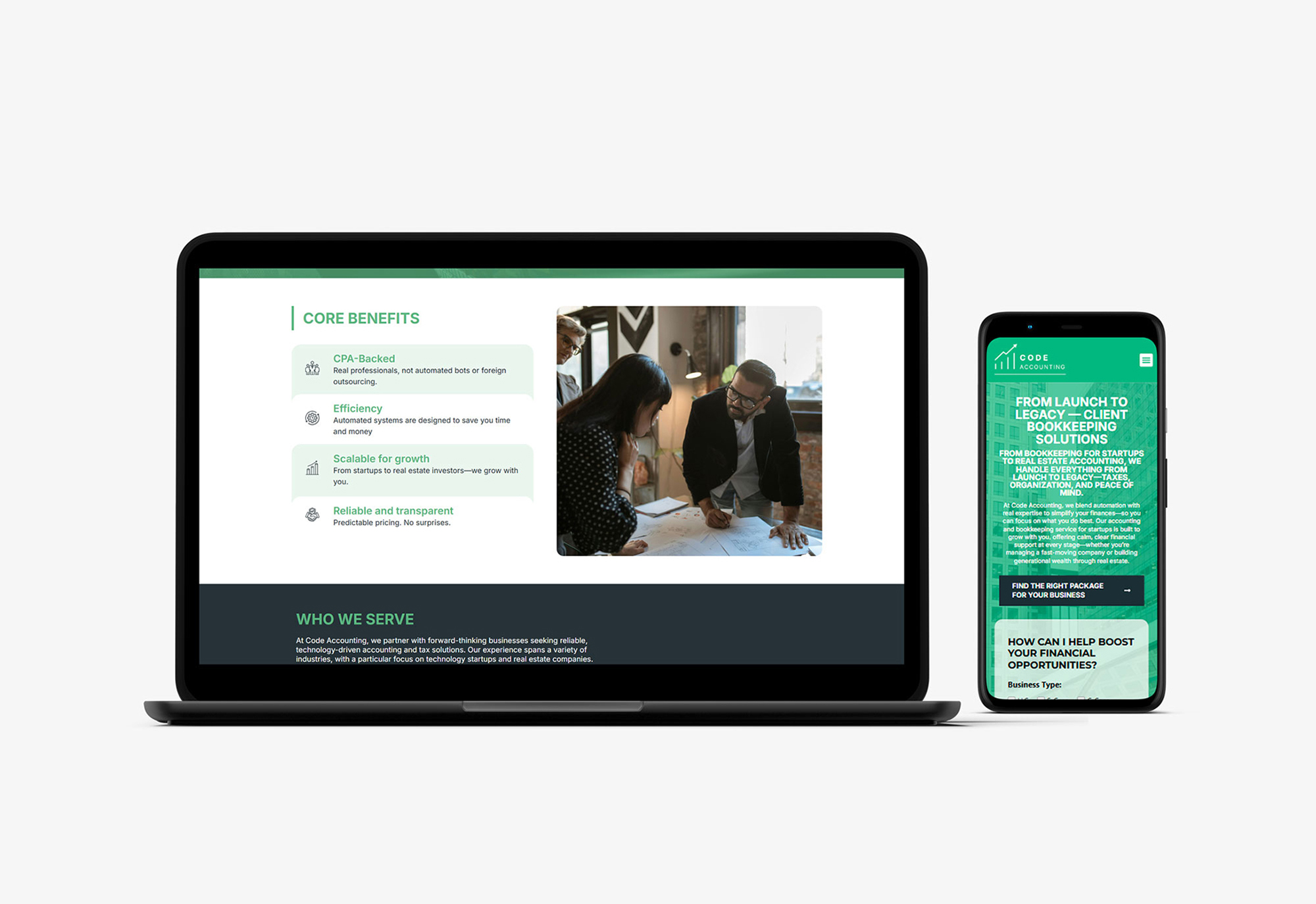 Code Accounting - website design and development